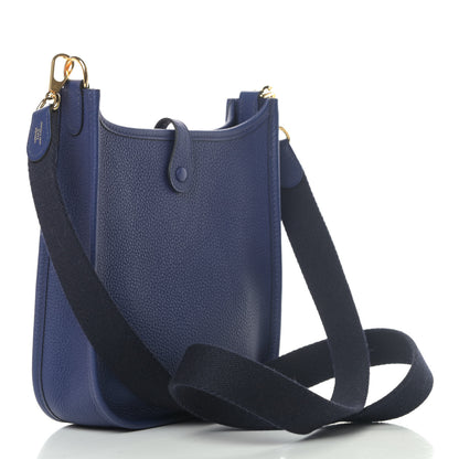 Hermes Taurillon Clemence Amazone Evelyne TPM Blue Saphir Blue Indigo 2 of 4