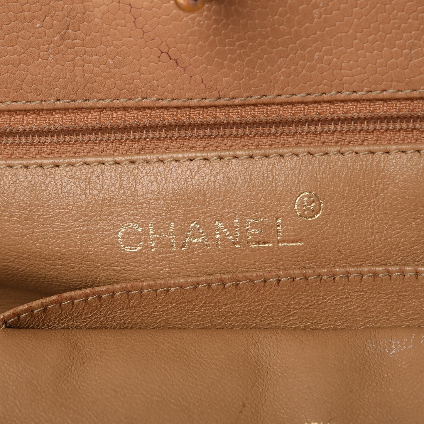 Caviar CC Small Tote Bag Beige
