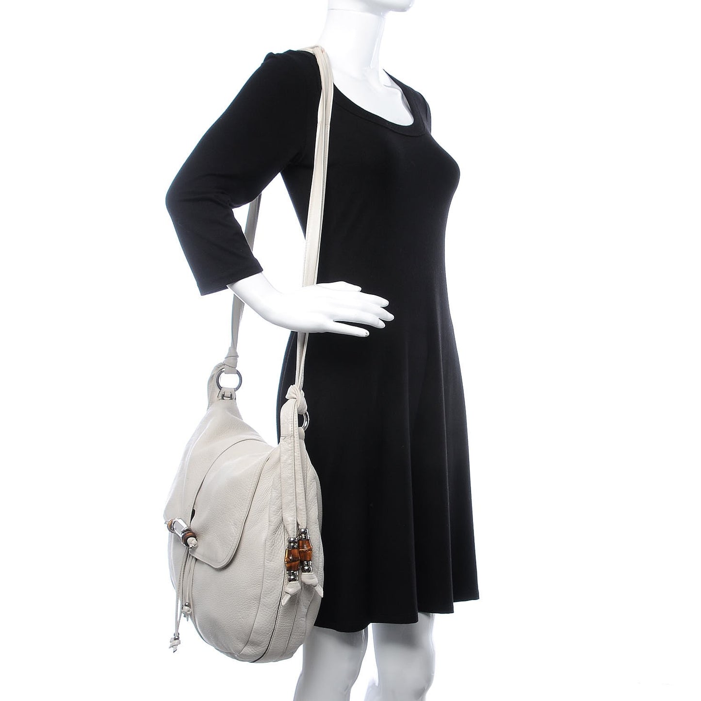 Calfskin Large Jungle Shoulder Bag White