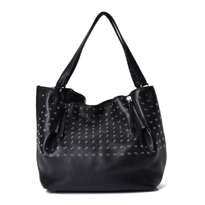 Burberry Calfskin Grommet Medium Maidstone Shoulder Bag Black 1 of 7