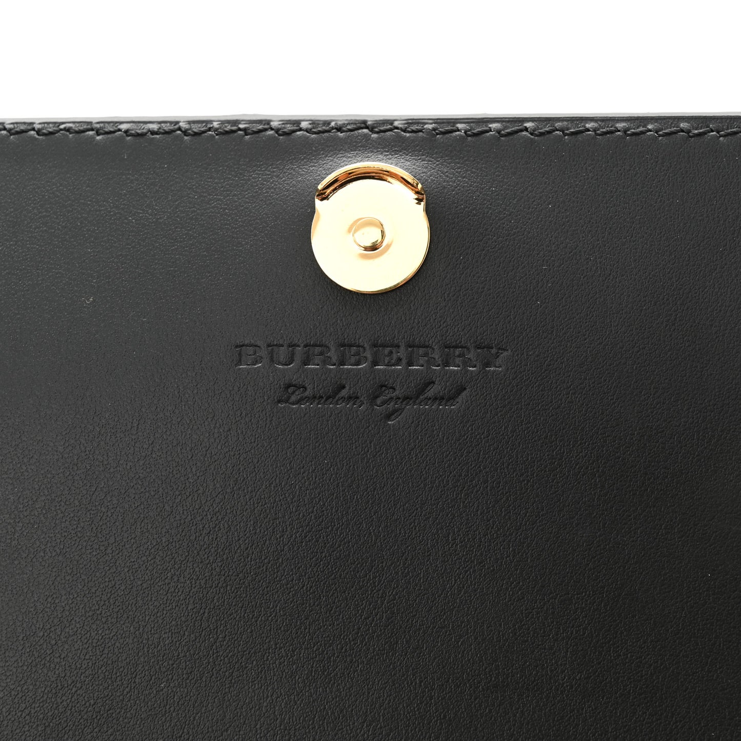 Grained Calfskin House Check Tartan Mix Hampshire Wallet On Chain Black