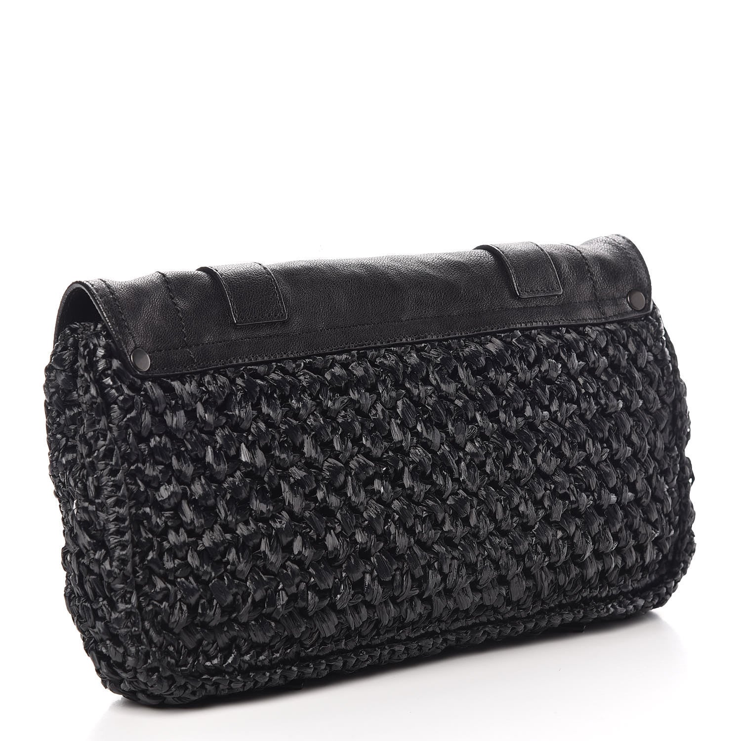 Proenza Schouler Lambskin Raffia PS1 Pochette Clutch Black 3 of 10