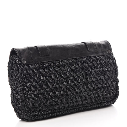 Proenza Schouler Lambskin Raffia PS1 Pochette Clutch Black 3 of 10
