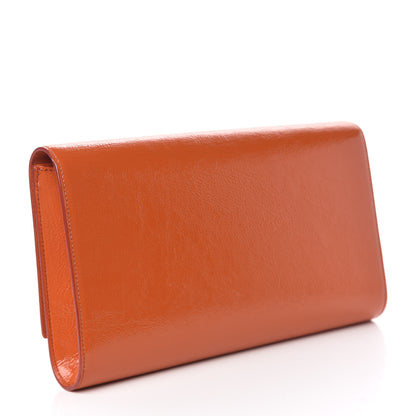 Saint Laurent Textured Patent Monogram Large Belle De Jour Clutch Orange 3 of 10