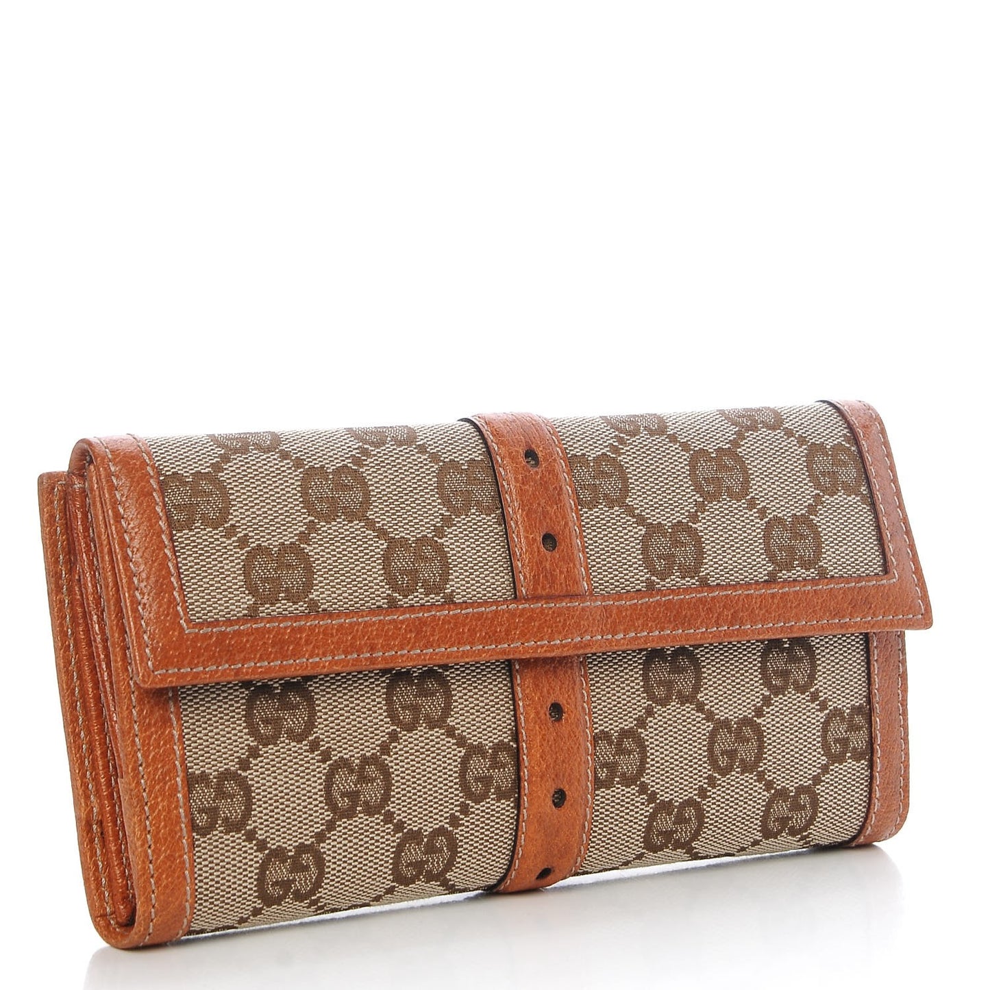 Monogram Buckle Continental Wallet Brown