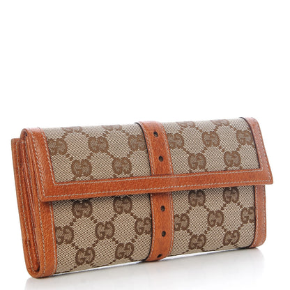 Gucci Monogram Buckle Continental Wallet Brown 3 of 8