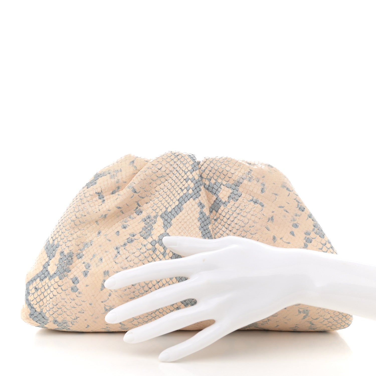 Bottega Veneta Goatskin Python Embossed Teen Pouch Cantaloupe 2 of 12