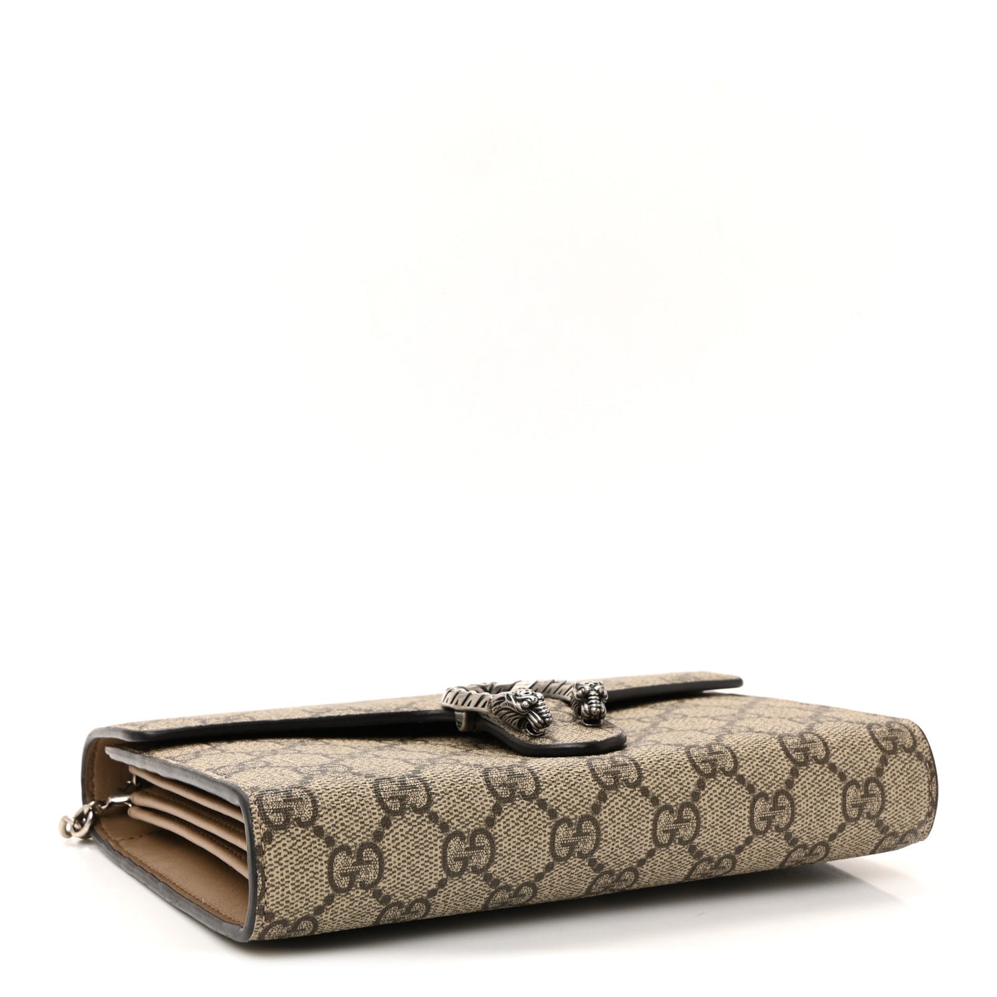 GG Supreme Monogram Mini Dionysus Chain Wallet Beige Taupe