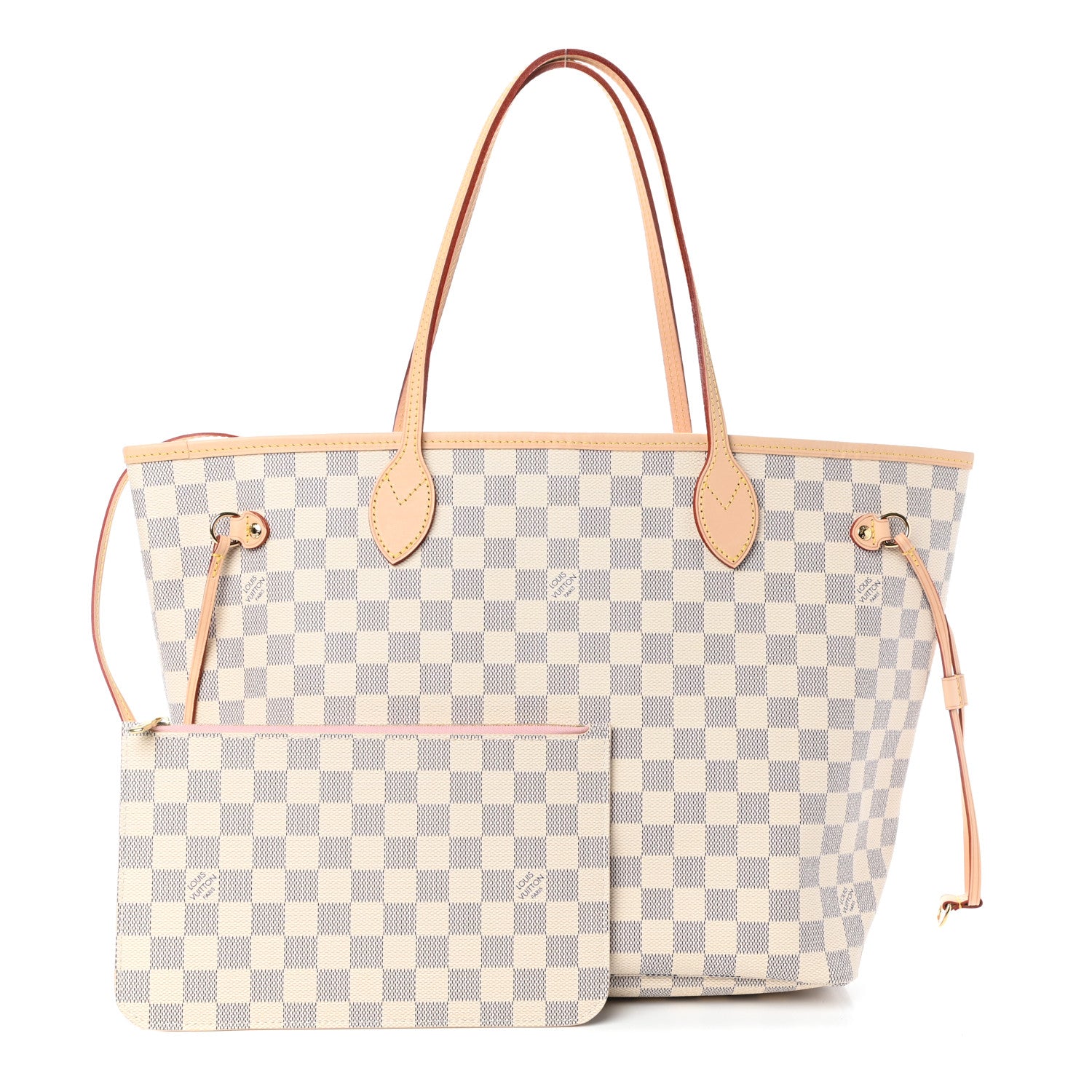 Louis Vuitton Damier Azur Neo Neverfull MM Rose Ballerine 1 of 8