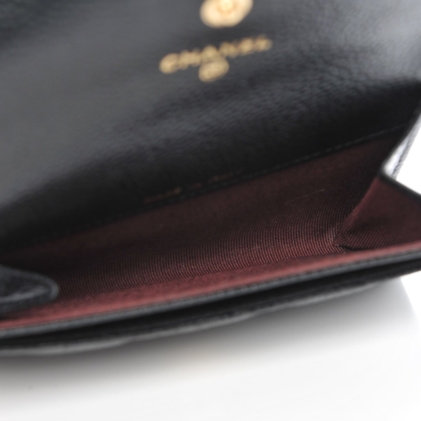Caviar Quilted Flap Card Holder Black
