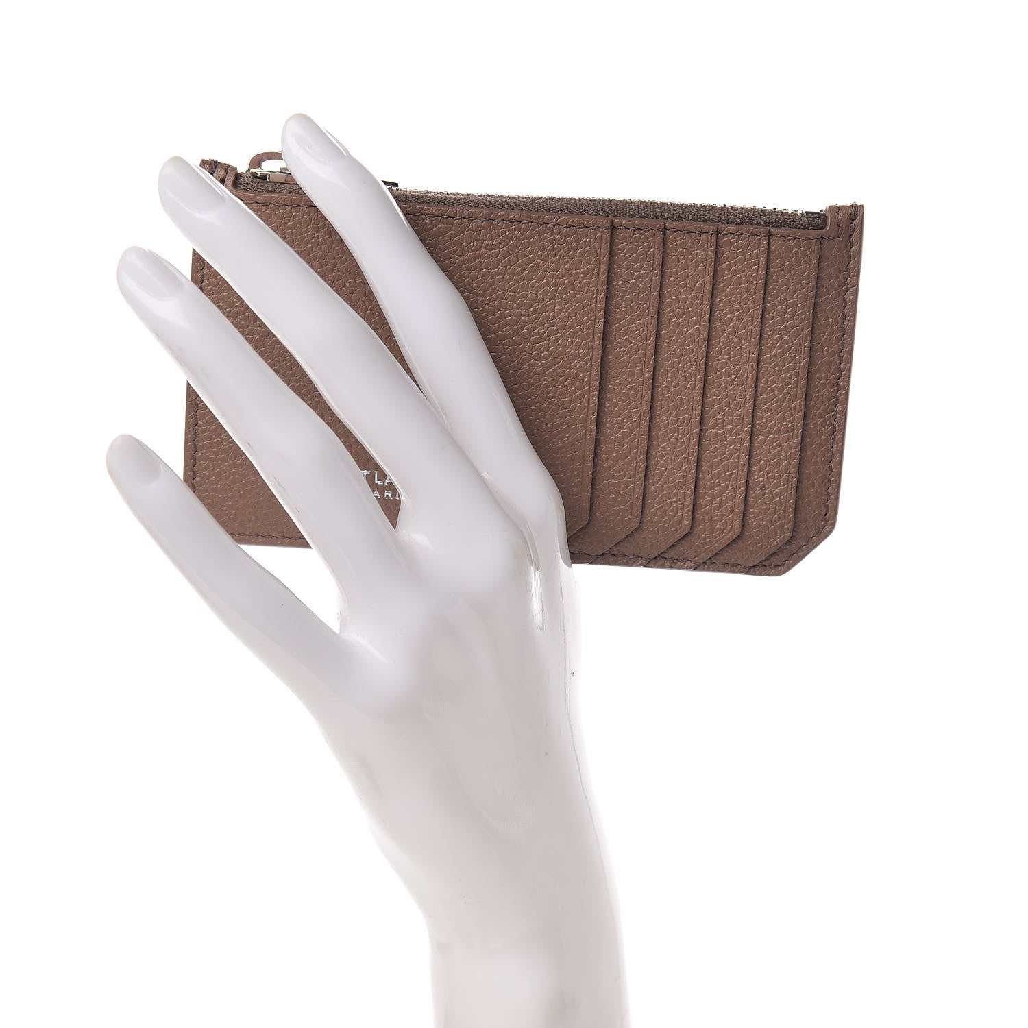 Saint Laurent Grained Calfskin 5 Fragments Zip Pouch Card Holder Fard 2 of 8