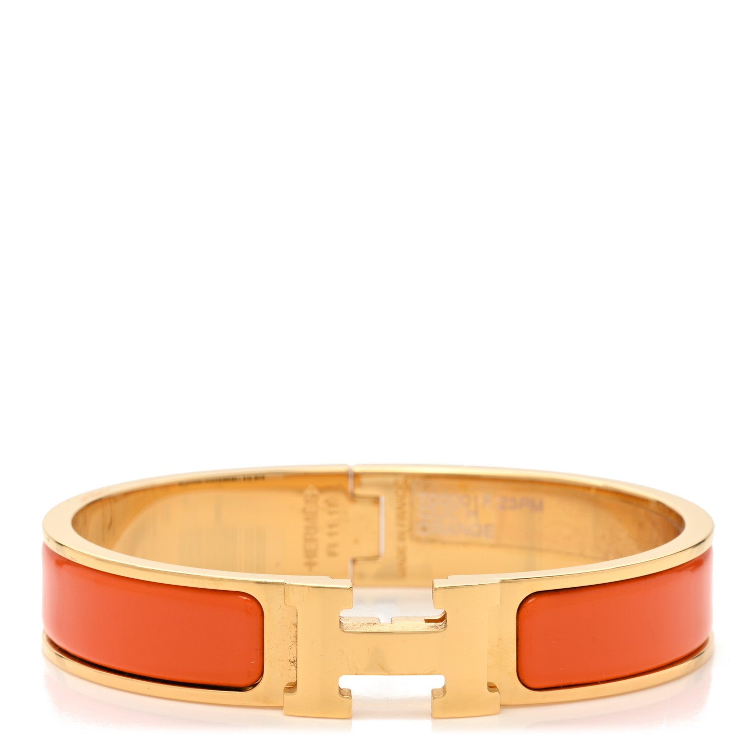 Hermes Enamel Narrow Clic Clac H Bracelet PM Orange 1 of 5