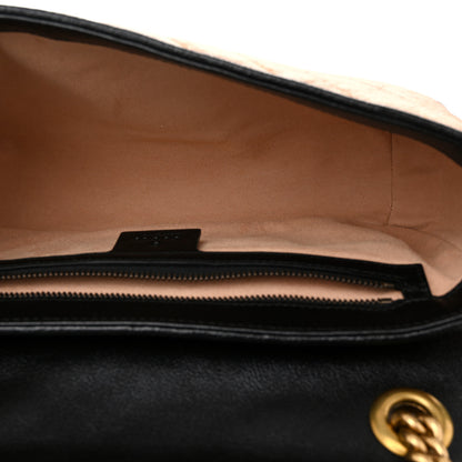 Gucci Vintage Effect Calfskin Matelasse Diagonal Small Torchon GG Marmont Shoulder Bag Cognac Black 5 of 10
