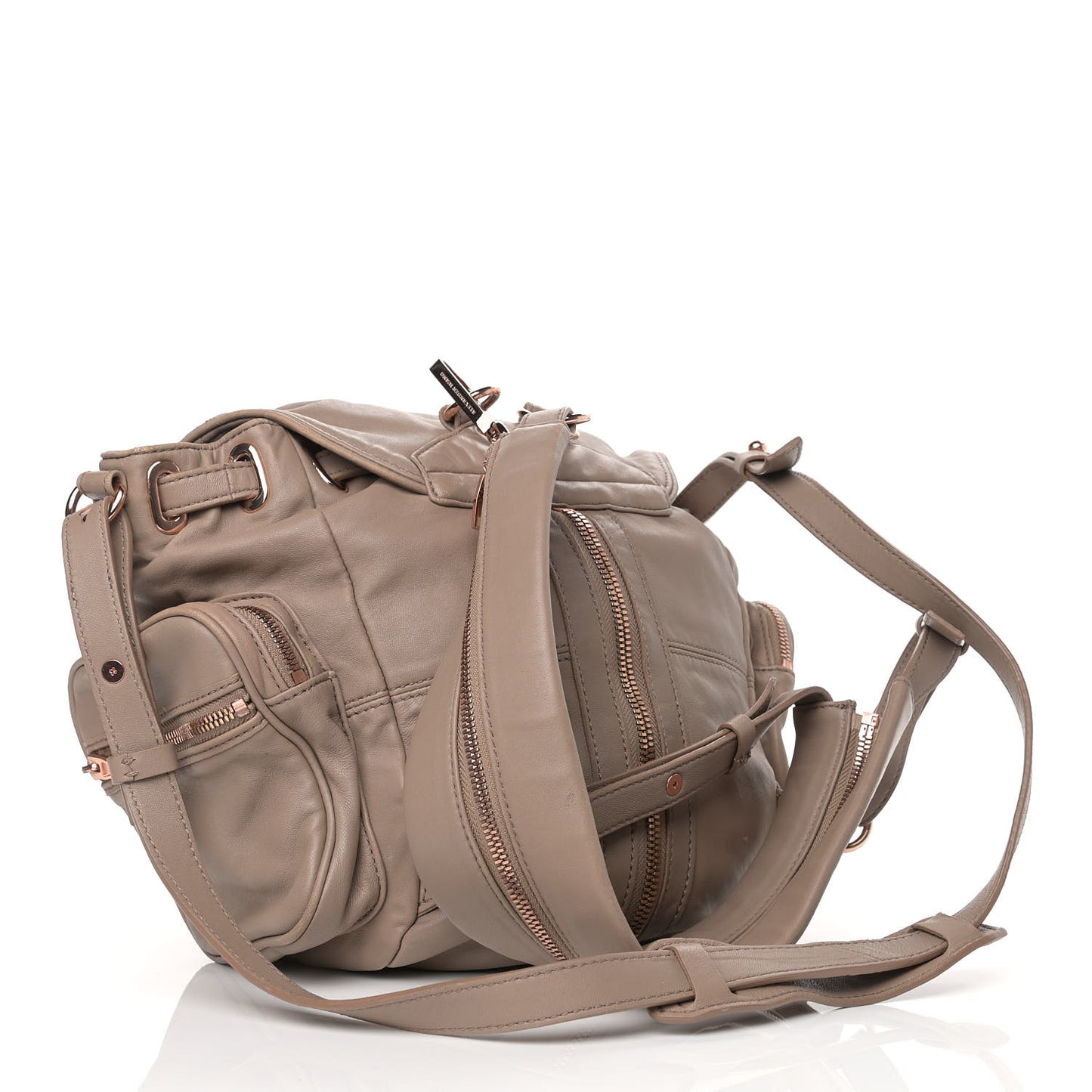 Lambskin Mini Marti Backpack Latte Rose Gold Hardware