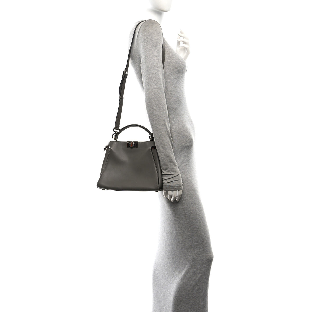 Fendi Vitello Tahiti Burro Bi-Color Medium Peekaboo Iconic Essentially Satchel Maya Camelia Confetto 2 of 11