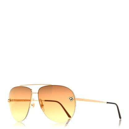 Cartier Santos de Cartier Aviator Sunglasses CT0065S Gold 1 of 7