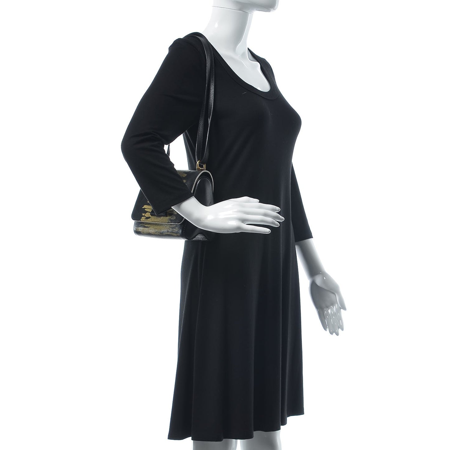 Calfskin Twist Shoulder Bag PM Light Gold