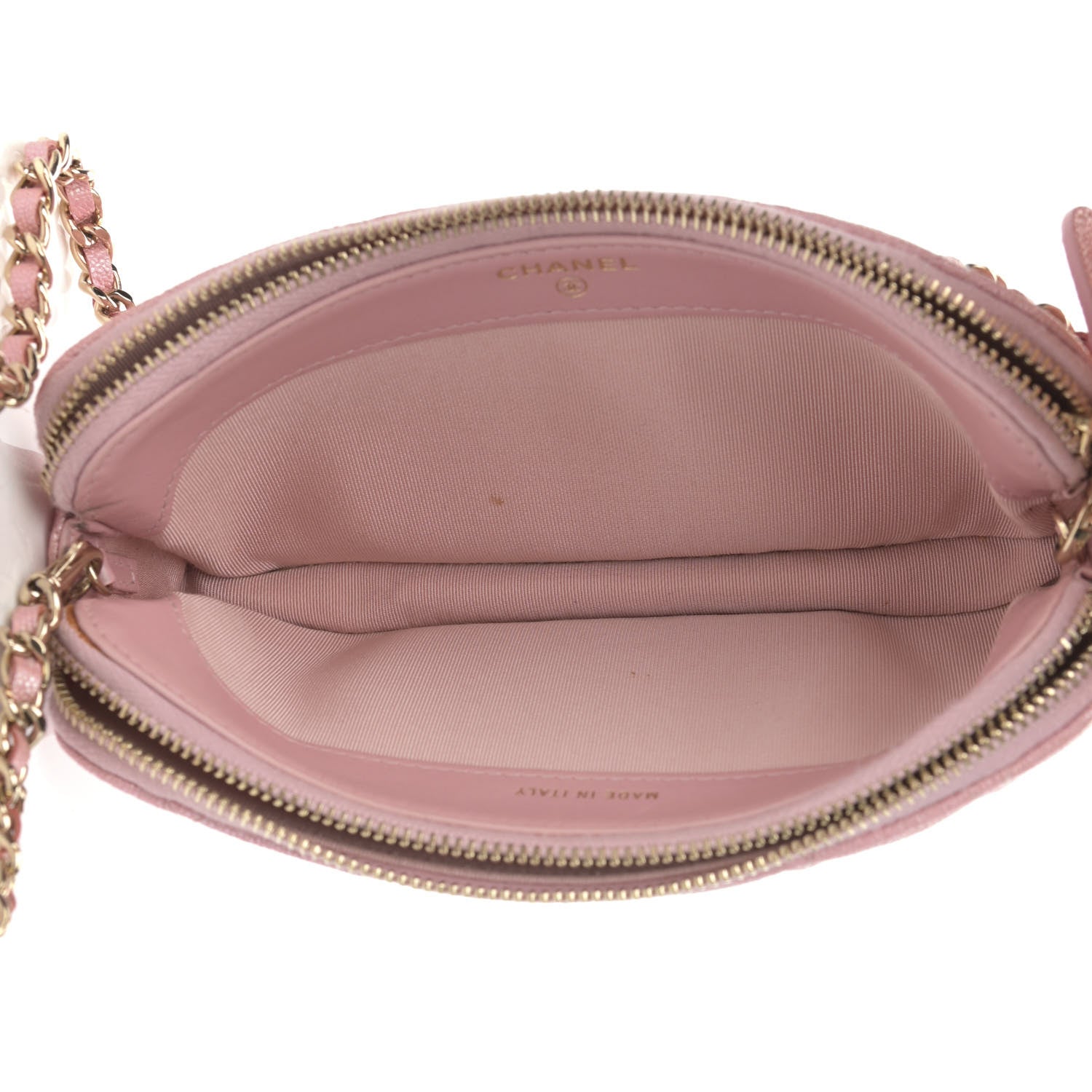 Chanel Iridescent Caviar Quilted Small Clutch With Chain Pink 6 of 16