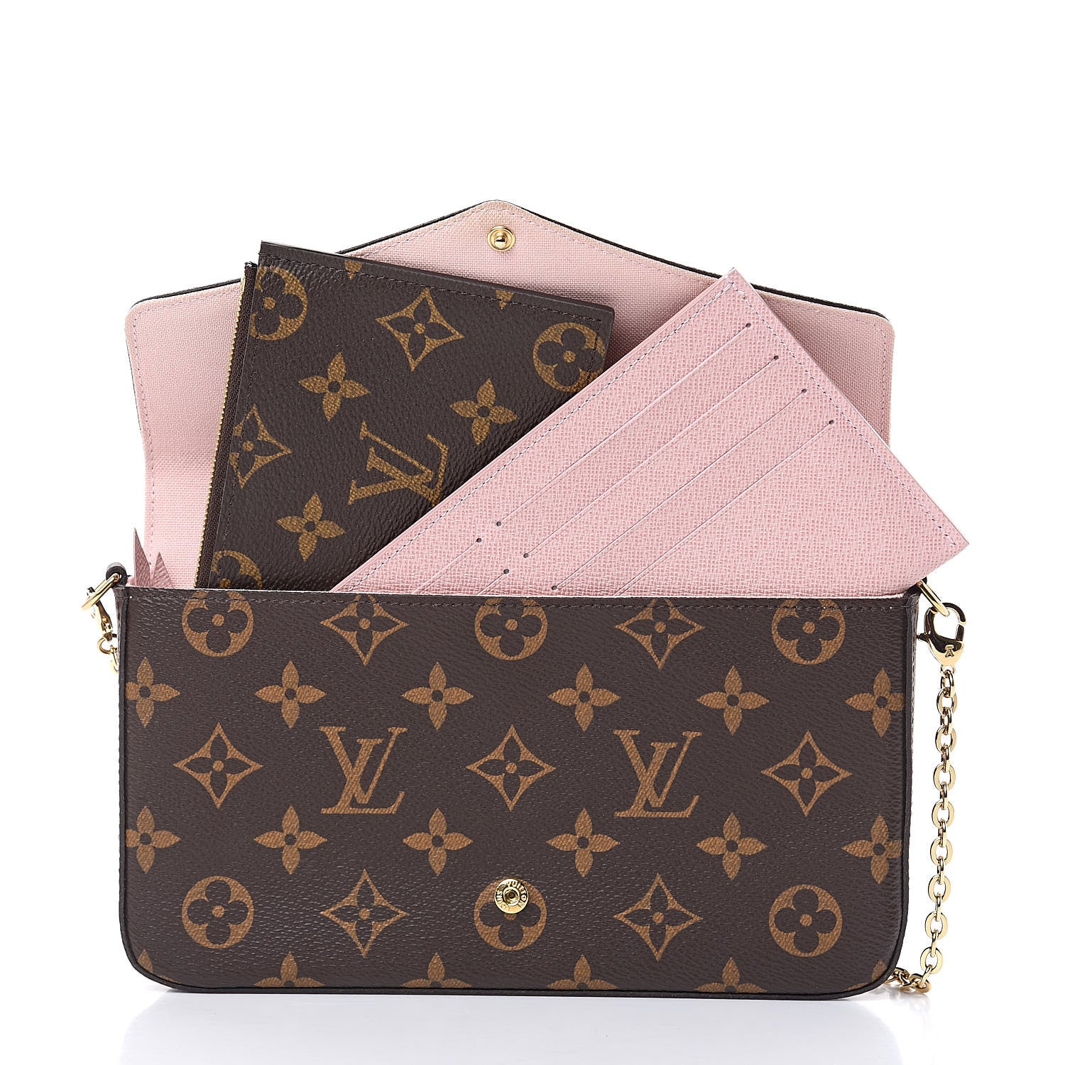 Louis Vuitton Monogram Lovely Birds Pochette Felicie Chain Wallet 5 of 14