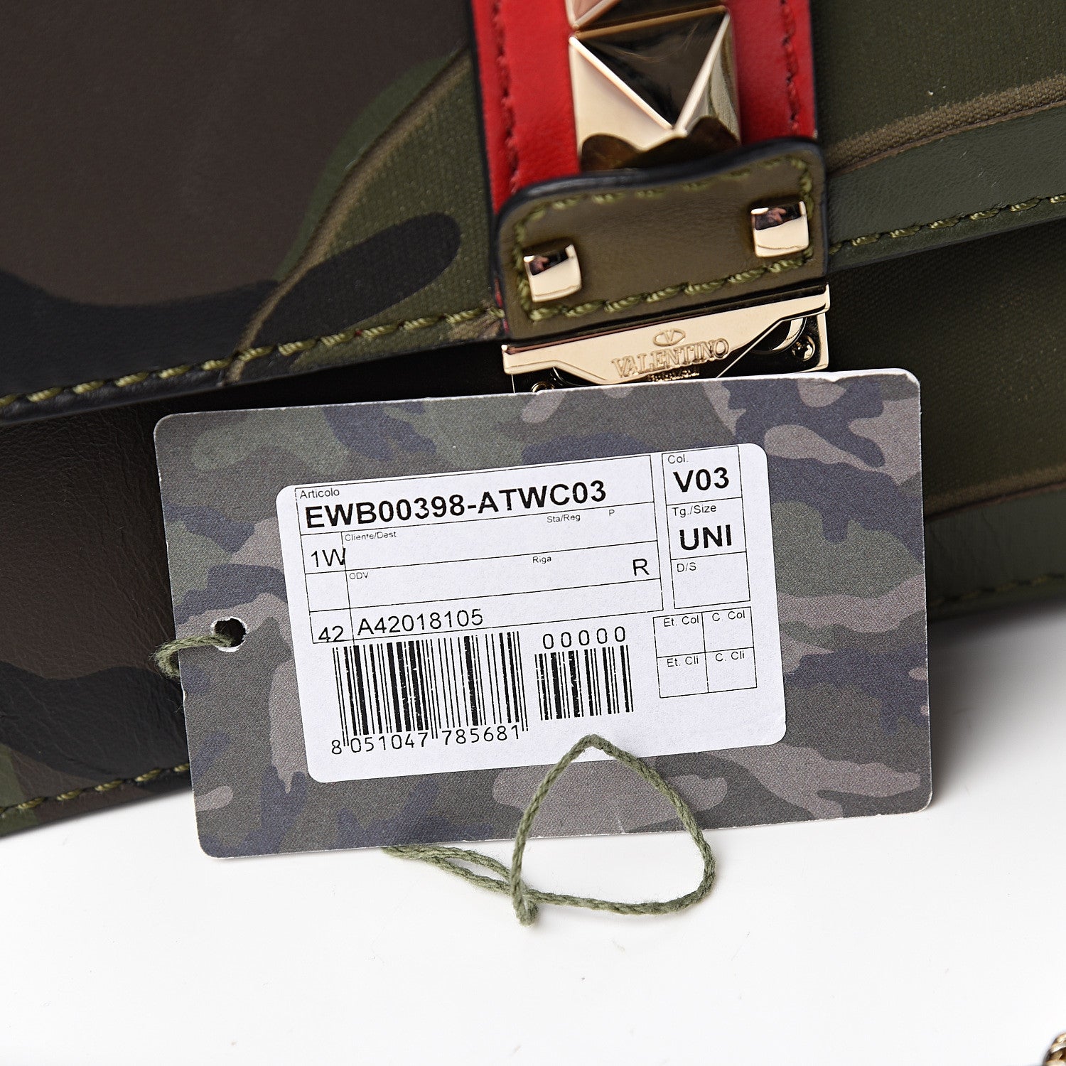 Valentino Garavani Nappa Canvas Camouflage Medium Glam Lock Rockstud Flap Verde 8 of 11