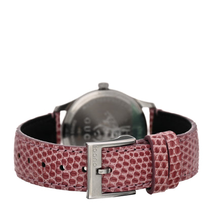 Gucci Stainless Steel Lizard Pink Mother of Pearl 29mm G-Timeless Charm Quartz Watch 3 of 4