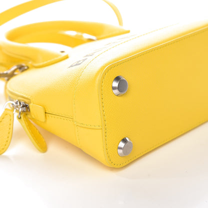 Balenciaga Signature Grained Calfskin Logo XXS Ville Top Handle Bag Jaune Black 5 of 8