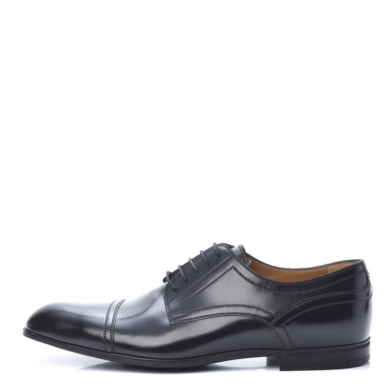 Gucci Calfskin Mens Captoe Derby Loafers 9 Black 1 of 9