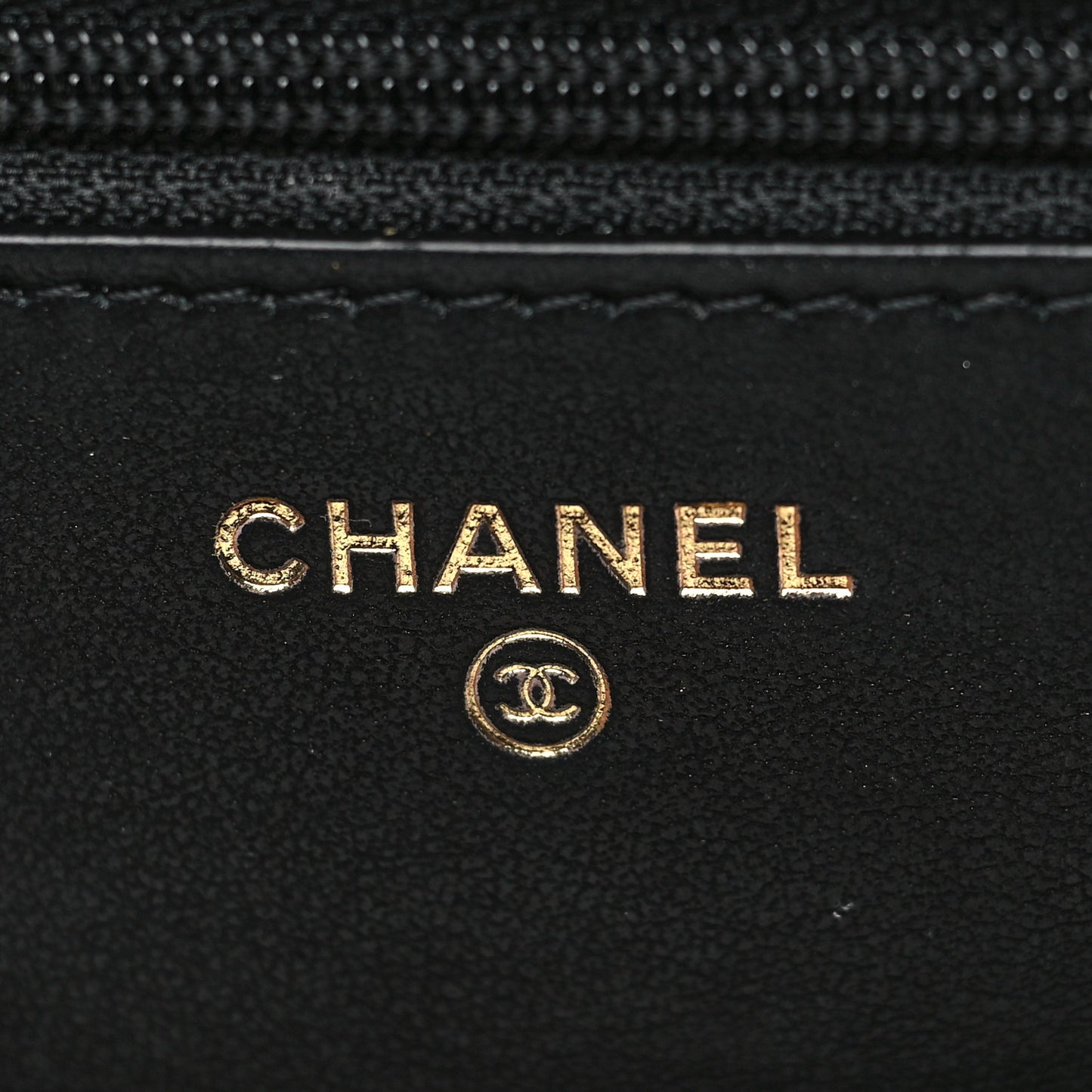 Lambskin Quilted Pearl Wallet On Chain WOC Black