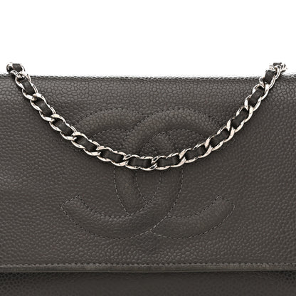 Chanel Caviar Timeless CC Wallet on Chain WOC Grey 9 of 15