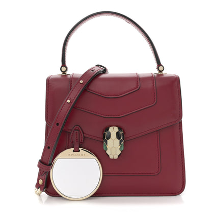 Bulgari Calfskin Serpenti Forever Top Handle Red 3 of 13