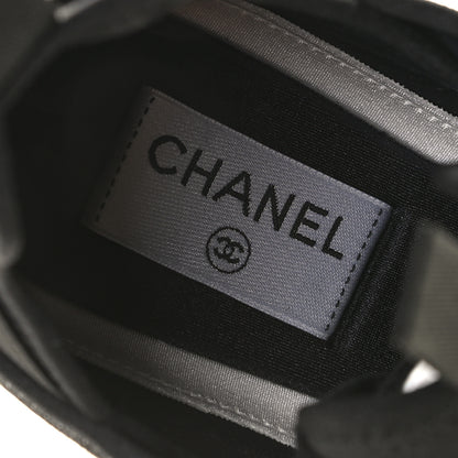 Chanel Velvet Calfskin Mixed Fibers CC Sneakers 40 Black 6 of 9