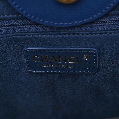 Chanel Caviar Small Studded Deauville Tote Navy 6 of 9