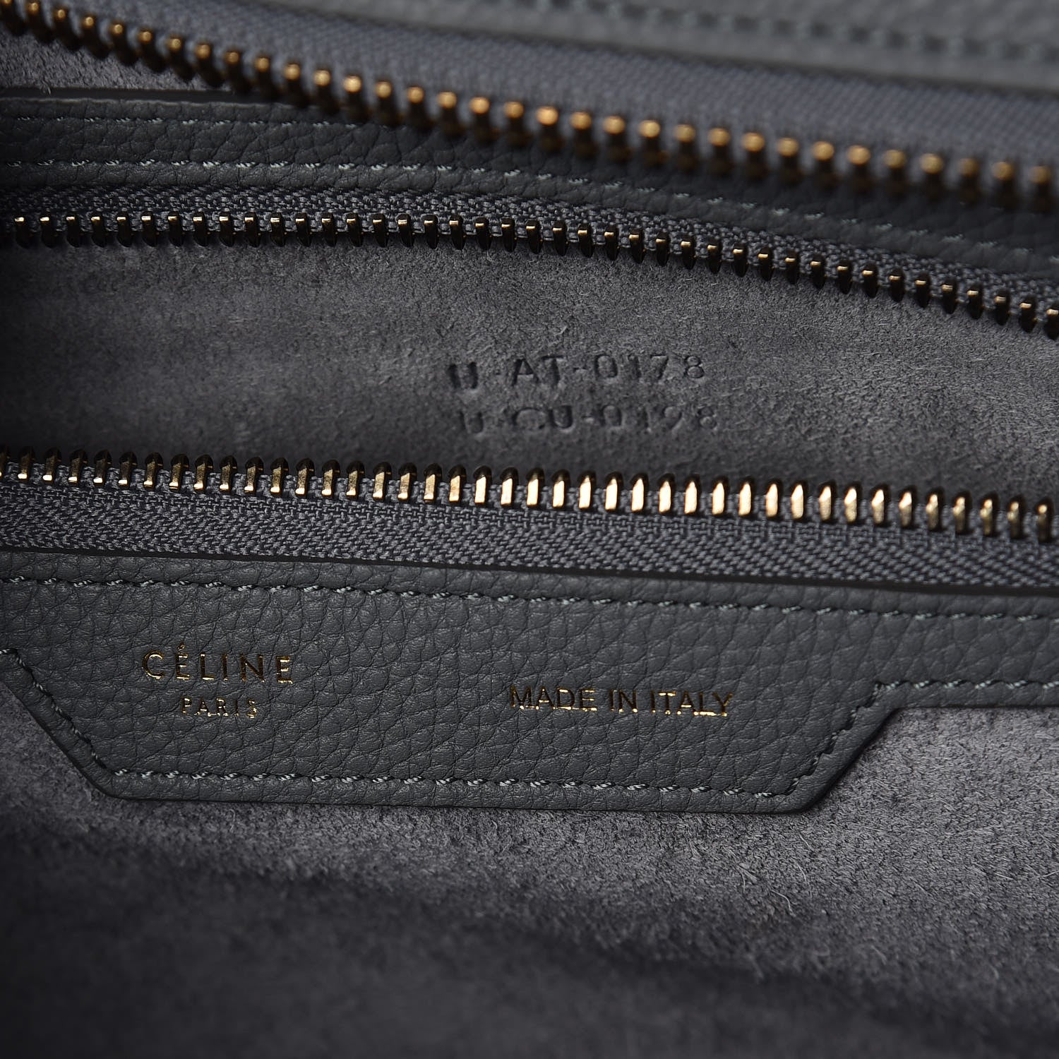 Celine Drummed Calfskin Mini Luggage Kohl 8 of 9