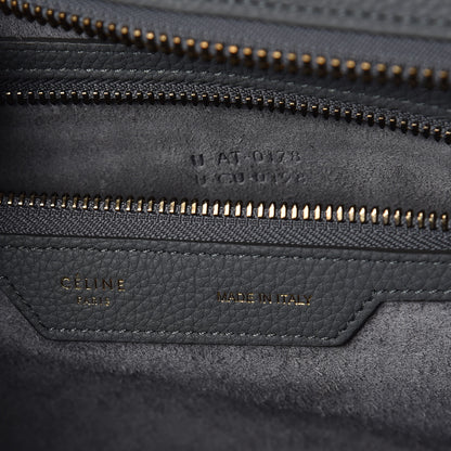 Celine Drummed Calfskin Mini Luggage Kohl 8 of 9