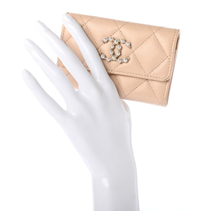 Chanel Caviar Pearl Quilted Coco Candy Flap Card Holder Beige 2 of 8