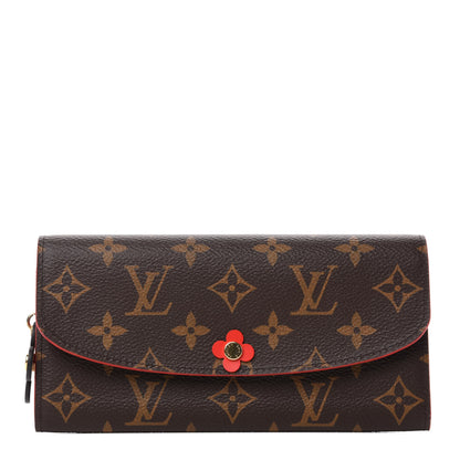 Louis Vuitton Monogram Bloom Flower Emilie Wallet Rouge 1 of 8