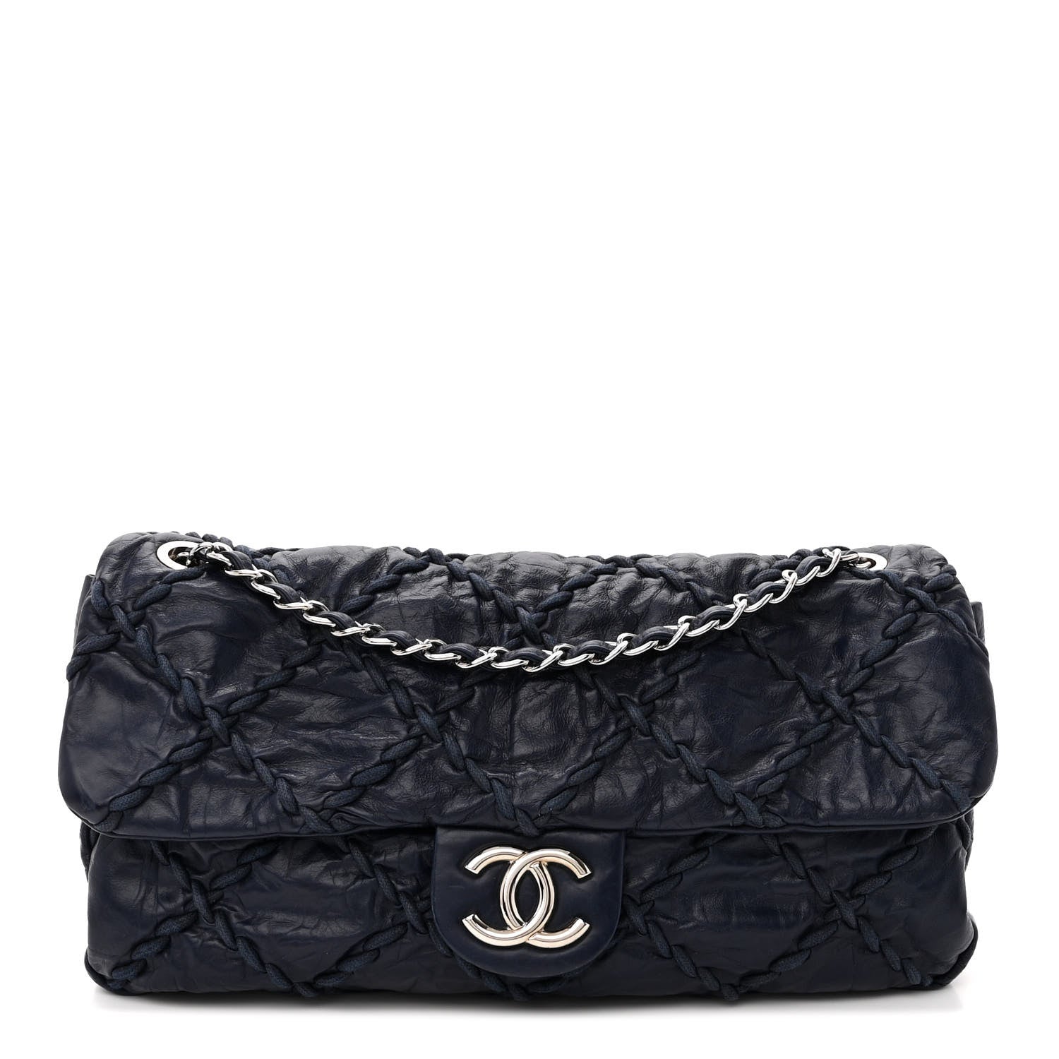 Chanel Calfskin Ultra Stitch Oversize Flap Navy 1 of 10