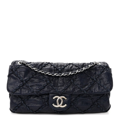 Chanel Calfskin Ultra Stitch Oversize Flap Navy 1 of 10