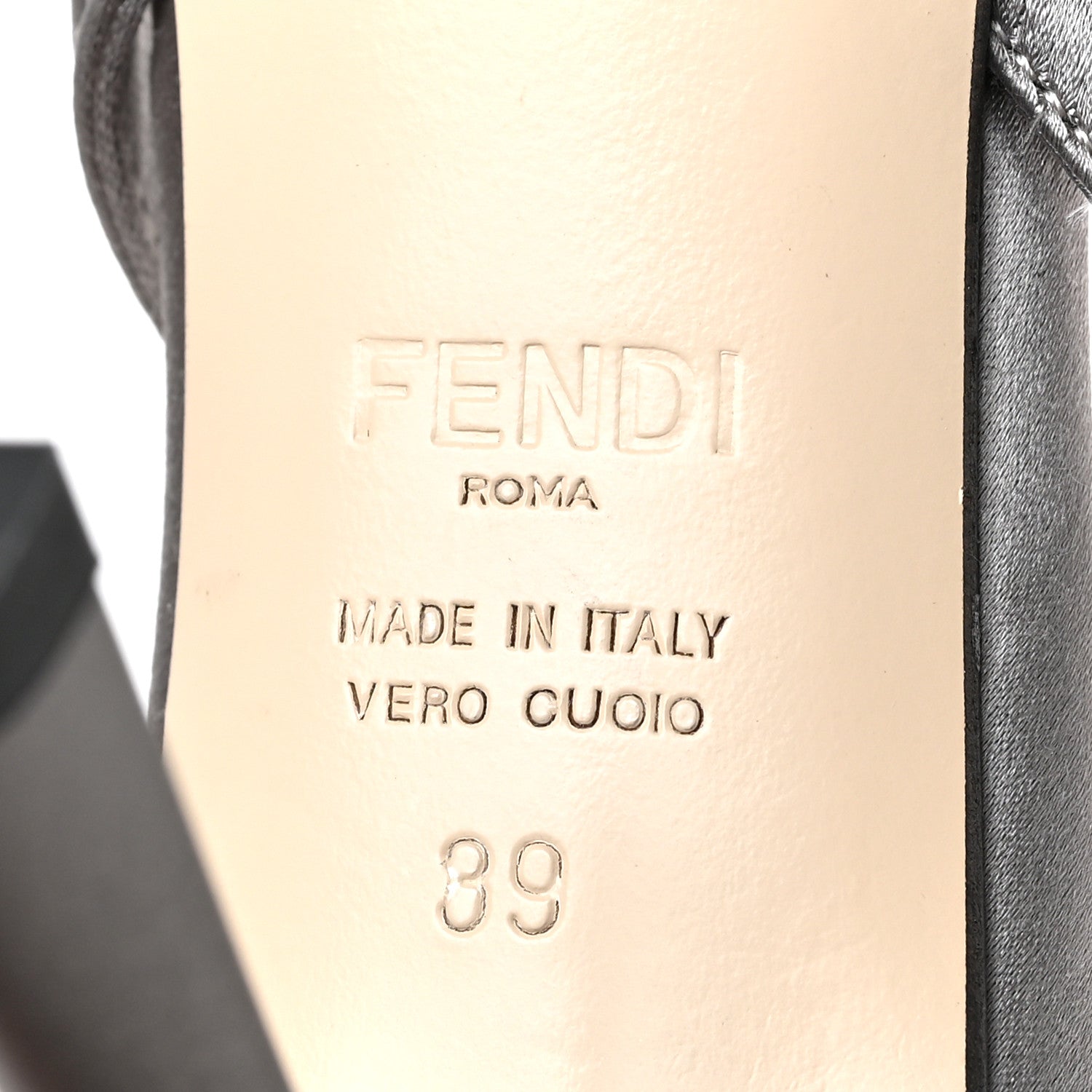 Fendi Tulle Satin Colibri Lite 85mm Slingback Pumps 39 Brina Graphite Ghiaia 6 of 8