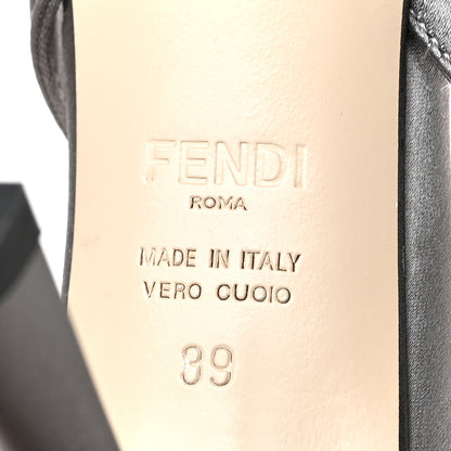 Fendi Tulle Satin Colibri Lite 85mm Slingback Pumps 39 Brina Graphite Ghiaia 6 of 8