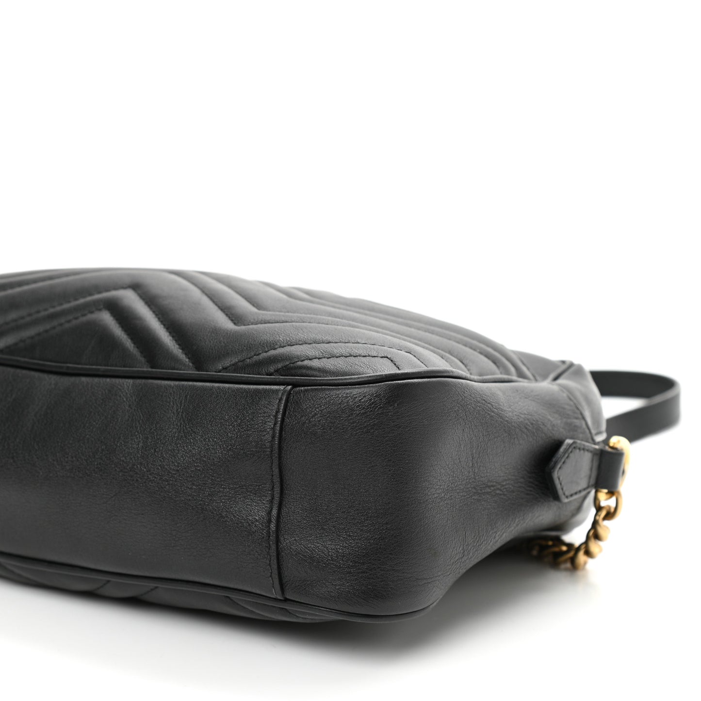 Calfskin Matelasse Medium GG Marmont Chain Shoulder Bag Black
