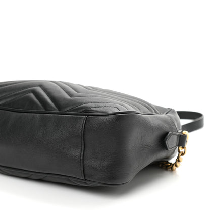 Gucci Calfskin Matelasse Medium GG Marmont Chain Shoulder Bag Black 10 of 10