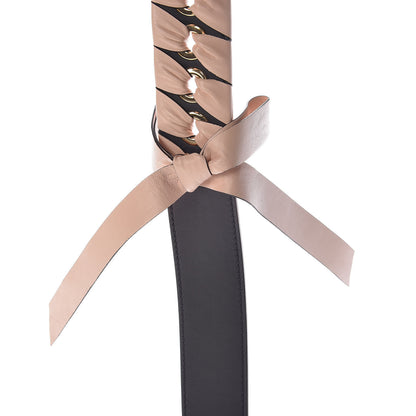 Fendi Vitello Century Nappa Lace Up Bow Strap You Blue Notte Plaster 6 of 7