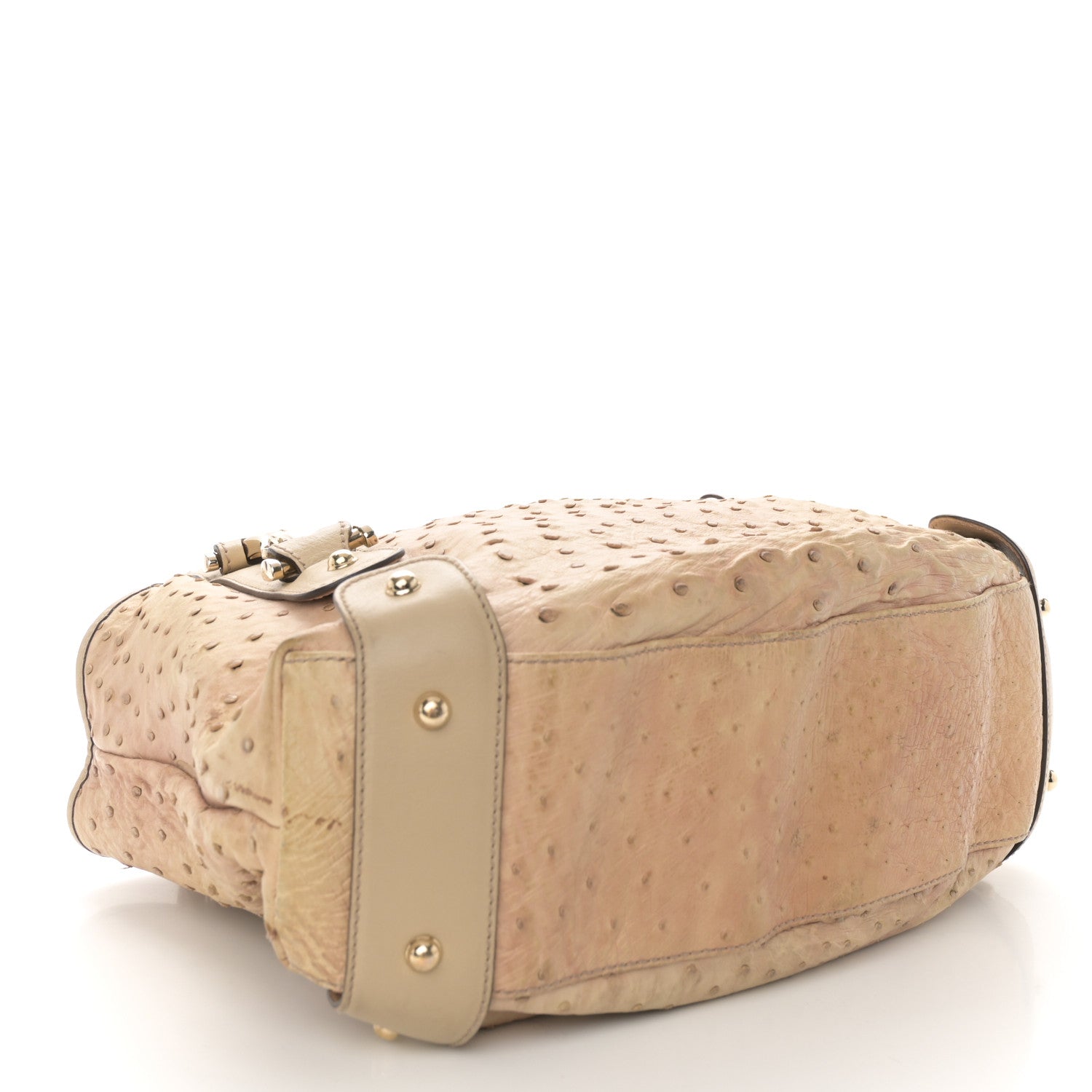 Gucci Ostrich Small Pelham Shoulder Bag Beige 4 of 11