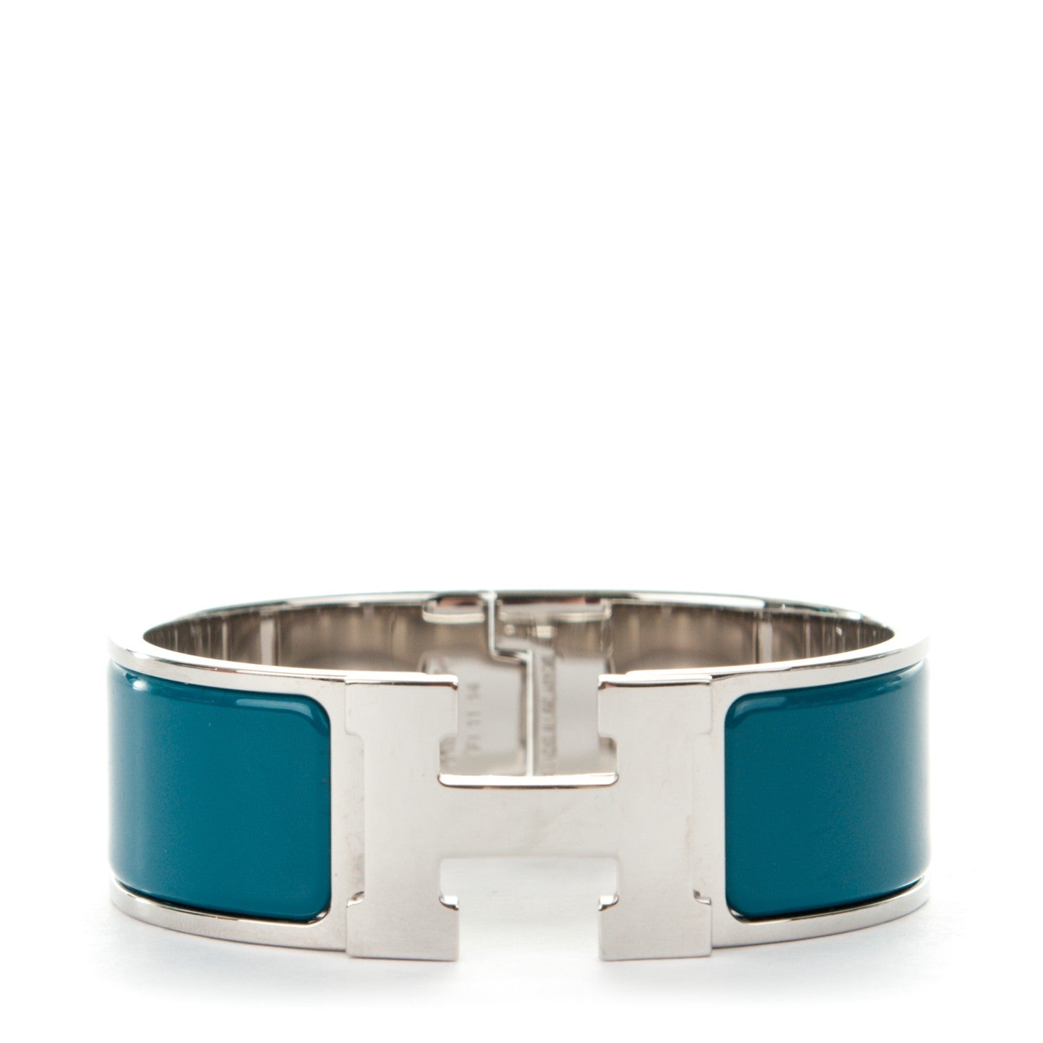 Hermes Enamel Wide Clic Clac H Bracelet PM Bleu Profond 1 of 4