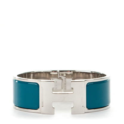 Hermes Enamel Wide Clic Clac H Bracelet PM Bleu Profond 1 of 4