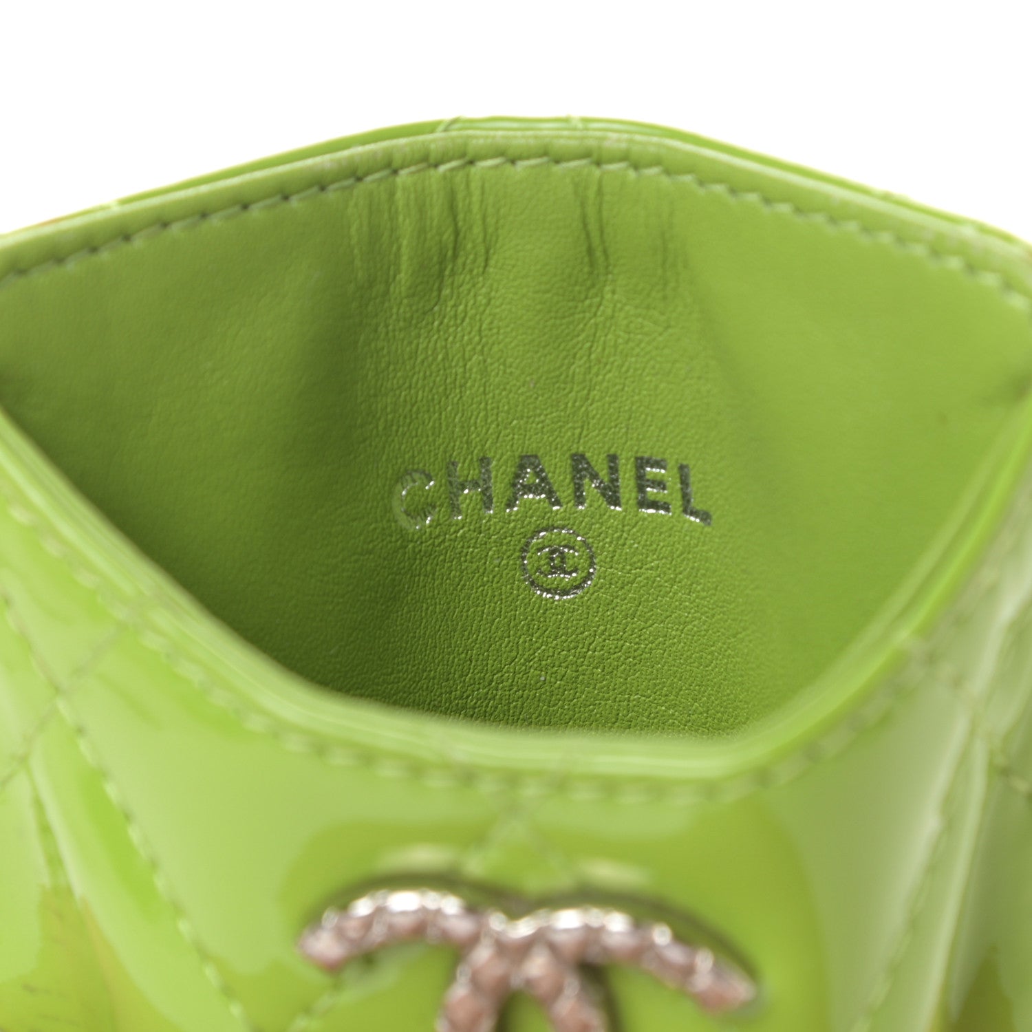 Chanel Patent Quilted Brilliant iPhone Case Green 5 of 8