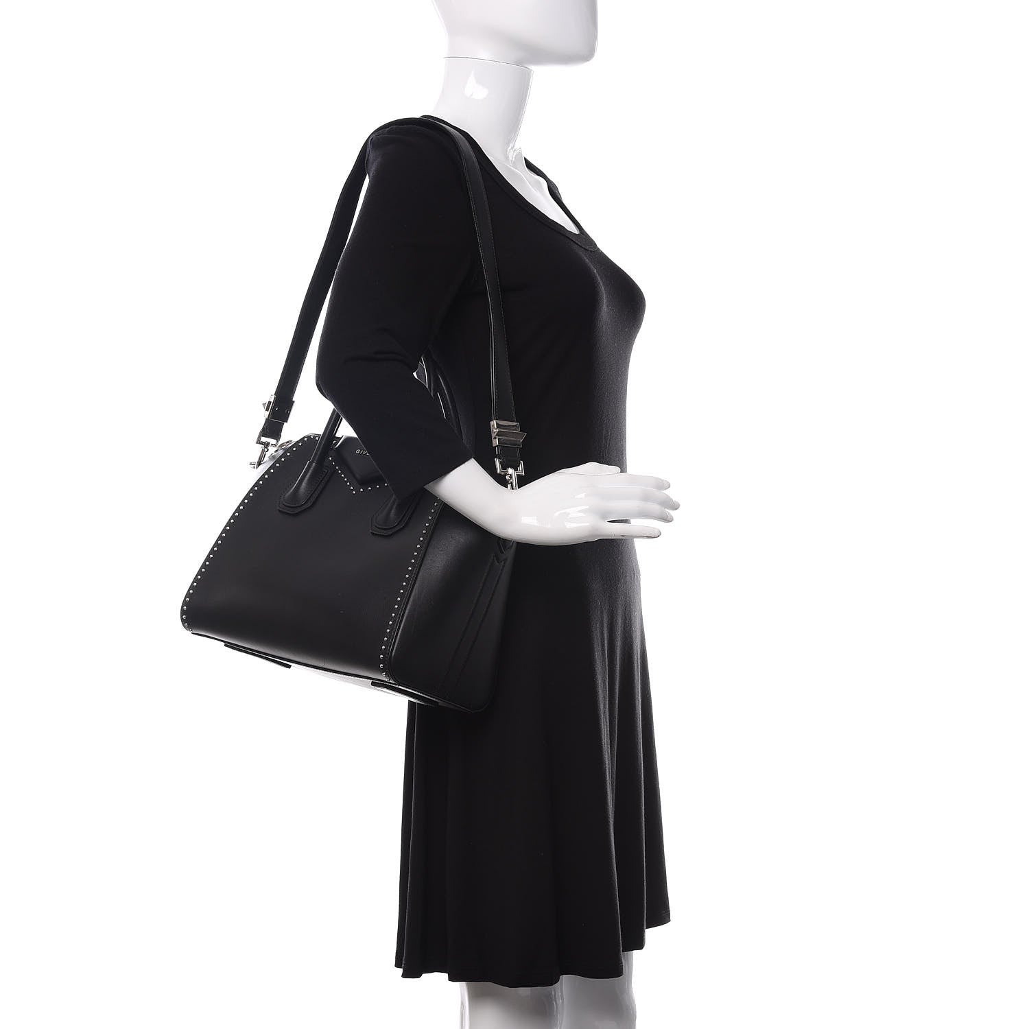 Givenchy Calfskin Small Studded Antigona Black 2 of 15