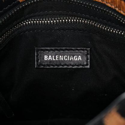 Balenciaga Smooth Calfskin Leopard Print Classic Silver Hardware Mini City Beige 6 of 9