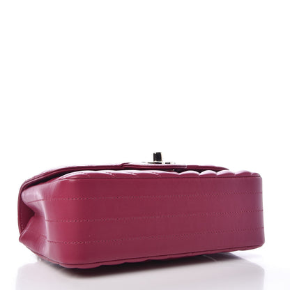Chanel Lambskin Chevron Quilted Mini Rectangular Flap Fuchsia 4 of 8